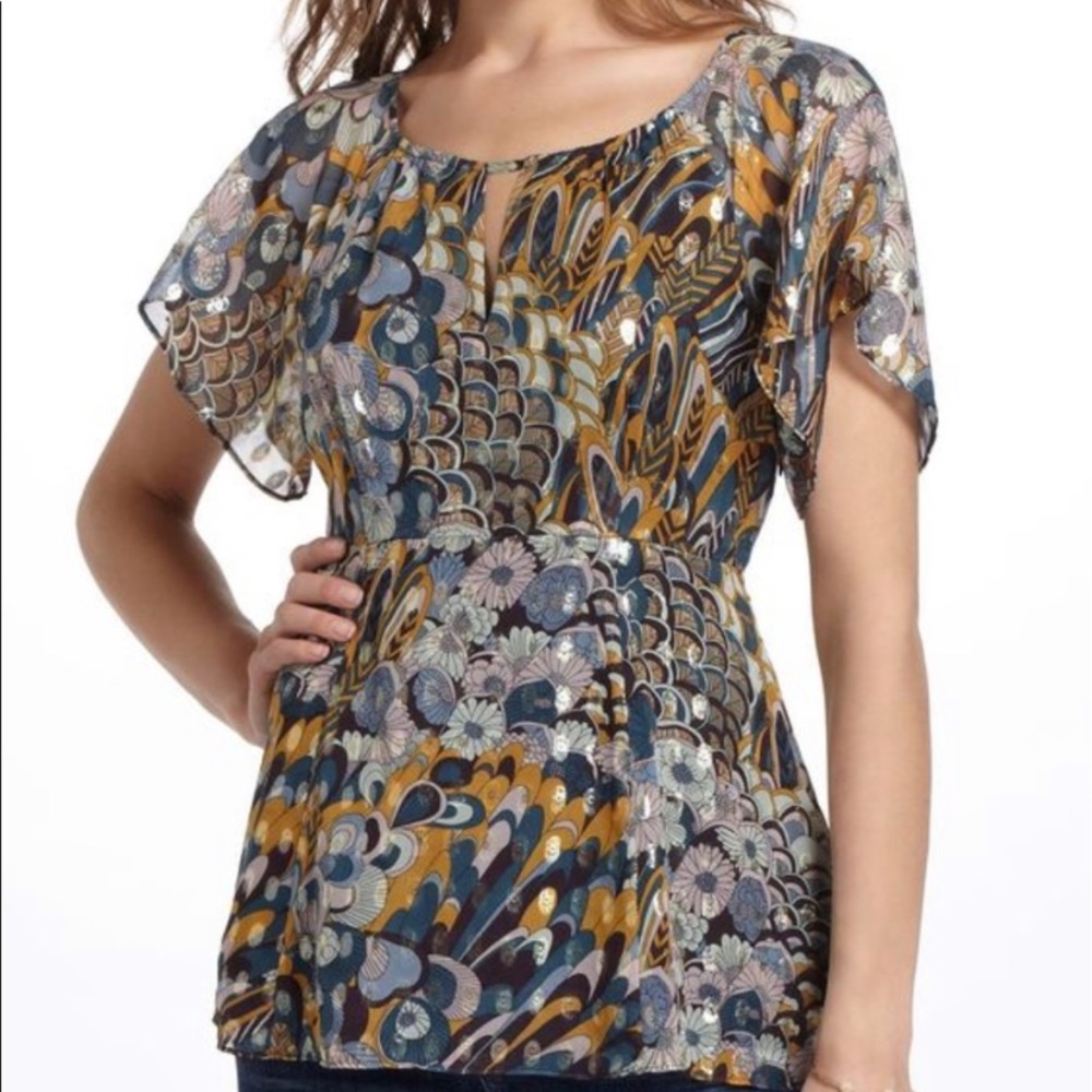 Anthropologie HD in Paris Peacock Prisma Blouse 6